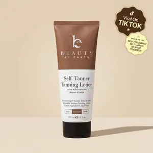Beauty by Earth Self Tanner Body Lotion - Best Gradual Natural Bronzed Sunless Hydrating Streak Free Tanning Glow Made in USA, Vegan Cruelty Free Pregnancy Safe