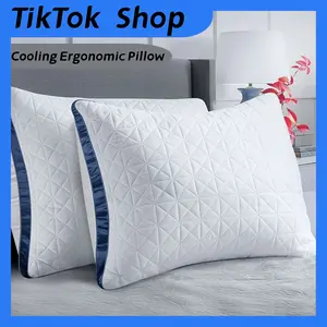 2-Piece Deluxe Cooling Bed Pillow Set - Breathable Down Alternative with Reinforced Support Pillows, Hotel & Home Bedding, Suitable for Side/Back/Stomach Sleepers, All-Around Use, Cooling Technology Enhances Sleep Quality