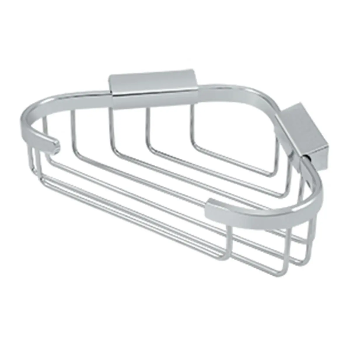 212 MAIN Solid Brass Triangular Corner Wire Basket, 8.5 in. Polished Chrome Wall-Mounted Metal Organiser, Bathroom Shower Toiletries Basket That Adds Style and Functionality
