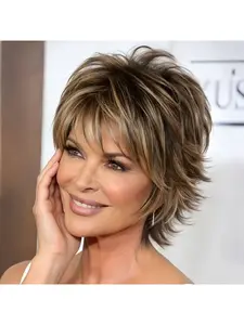 Women's Short Synthetic Smooth Wig 6 Inches, Highlights Fairy Hair, Perfect Gift for Holidays, Daily Use, Multiple Occasions