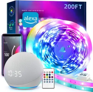 LED Light Strips,200 ft WiFi LED Light,Sound Activated Color Changing with Alexa and ,Sync Music with Tape Lighting for Bedroom for Living Room,  Decor