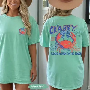 If Crabby Return To Beach Summer Comfort Colors® Shirt  Summer Vacation Tee Tshirt  Retro Graphic Summer Shirt  Vintage Beach Shirt