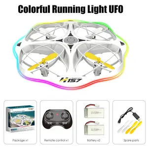【H158】Remote Control UFO Flying Disc Drone Toy with 360-Degree Flight, 360-Degree All-Round Sensing, Intelligent Obstacle Avoidance, 38 Types of LED Lights, 7-Color Surrounding Water Light, Lithium Ion Batteries