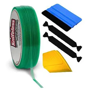 Knifeless Design Line Vinyl Wrap Cutting Tape Roll for Pinstriping and Detailing (50m Roll w/ Squeegee, Detailer & 2 Felts)