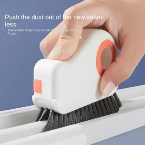 2pcs set| Window Track Cleaning Brush - Detachable Door & Window Sill Scrubber, Glass Corner Cleaner, Plastic Uncharged Ledge Gap Cleaner for Living Room, Bedroom, Kitchen, Use, Window Cleaning Brush | Durable Plastic Brush