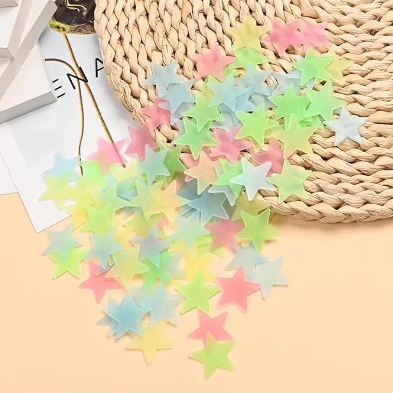 2PCS Glow in The Dark Stars Wall Stickers, Self-Adhesive Luminous Decor for Bedroom, Room and Home Art, Fluorescent Night Sky Ceiling Decals for Party, Room Decorations​