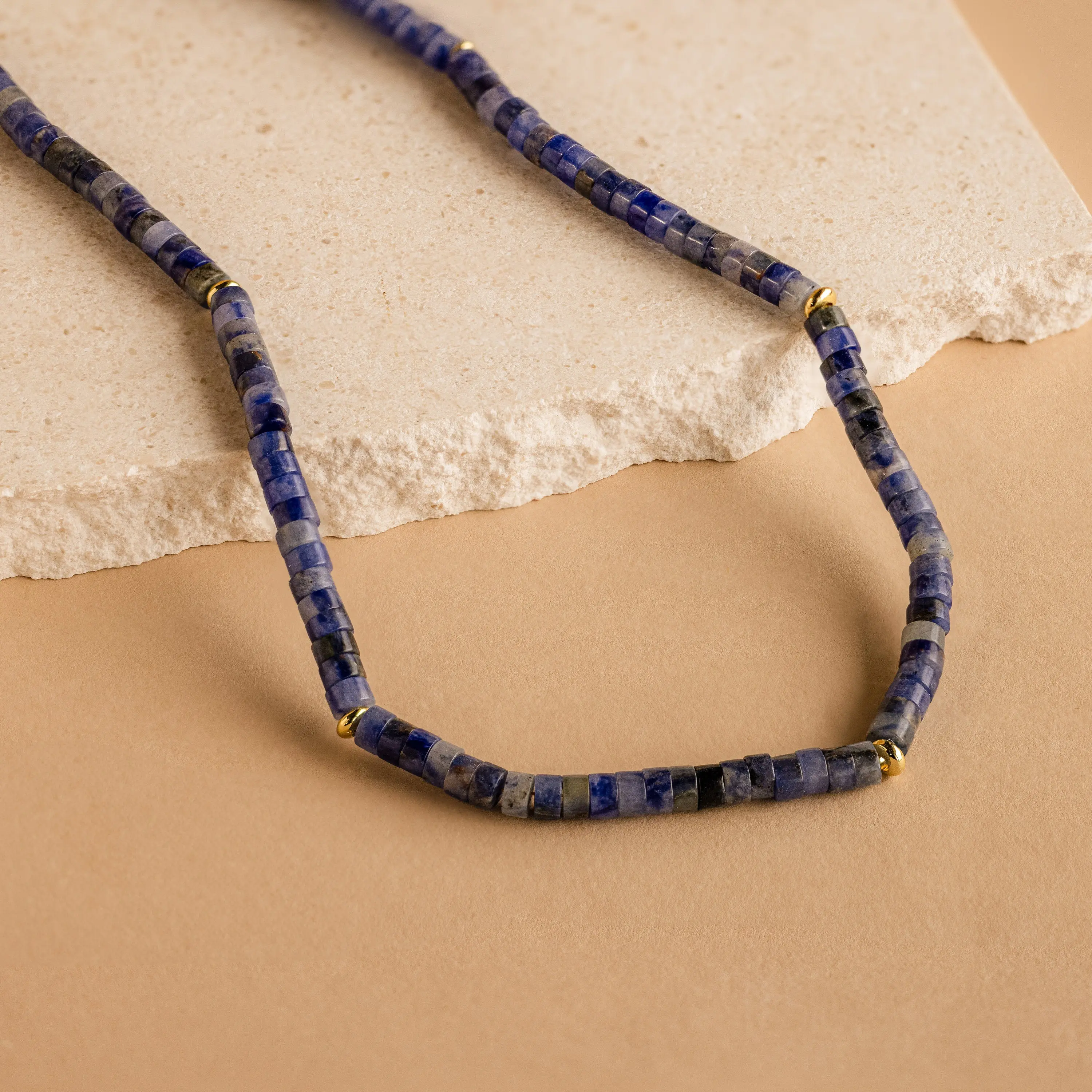 Tanzanite Beaded Necklace by Caitlyn Minimalist - Boho Dark Blue Gemstone Layering Necklace - Beaded Jewelry - Best Friend Gift