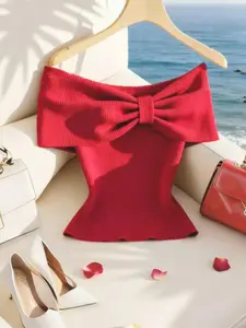 Women's Bow Backless Top, Elegant Chic Sleeveless Design, Perfect for Casual Wear, Stylish Ladies' Clothing, Womenswear
