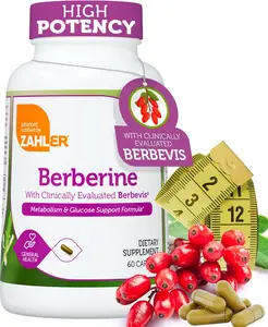 Zahler Berberine with Clinically Studied Berbevis Natural Wellness Formula 60 Vegan Capsules for Men & Women High Potency Glucose Support Supplement