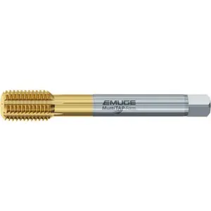EMUGE-FRANKEN Bottoming Type Thread Forming Tap, 1/2-20 UNF, 3BX Fit Class, High-Speed Steel-E, Titanium Nitride Coated, 4.3307" OAL, Series CU031410 CU031410.5047