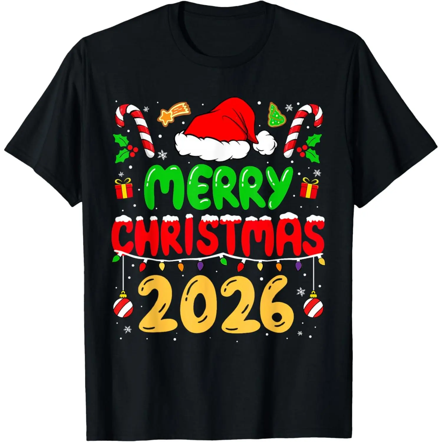 Merry Christmas 2026 Family Matching Costume Xmas 2026 T-Shirt