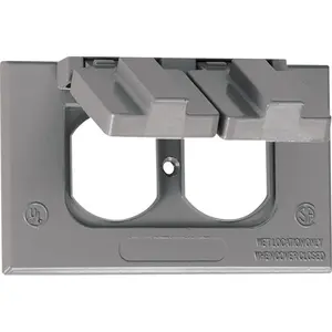 212 MAIN Sigma 14245 1-Gang Gray Weatherproof Horizontal Duplex Receptacle Cover - Outdoor Sailing Power Outlet, Power Socket