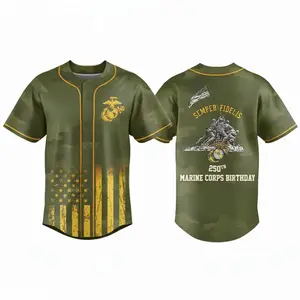 USMS 25th Birthday Baseball Jersey - Marines Anniversary Jersey, Patriotic Military Apparel for Women & Men