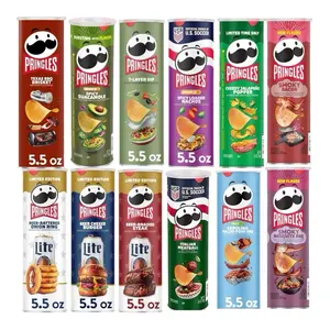 Family Pack Pringle Bundle 12 Cans- Brisket, Guacamole, 7 Layer Dip, Nacho, Jalapeños Popper, Bacon, Miller lite, Meatball, Pull Pork, & BBQ