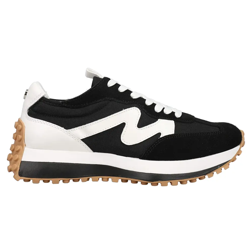 Steve Madden Womens Campo Lace Up Sneakers Shoes Casual - Black