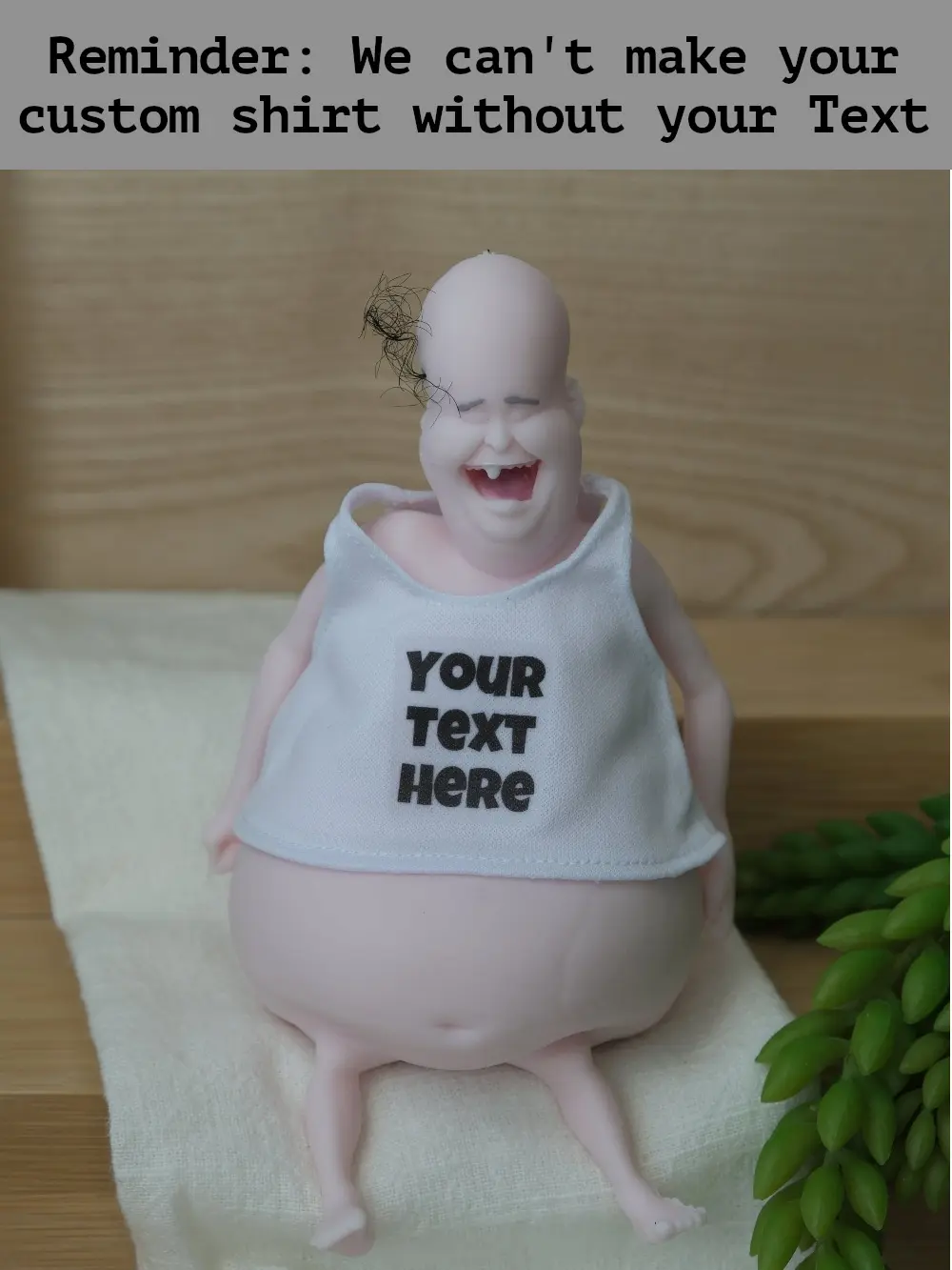 Customizable Stress-Relieving Squeeze Doll with Personalized Shirt (Don’t Forget to Send Us Your Text!)