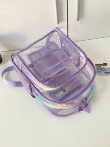 2026 New Transparent Jelly Backpack for Swimming and Beach, Versatile Travel Storage, Stylish Clear Double Shoulder Bag