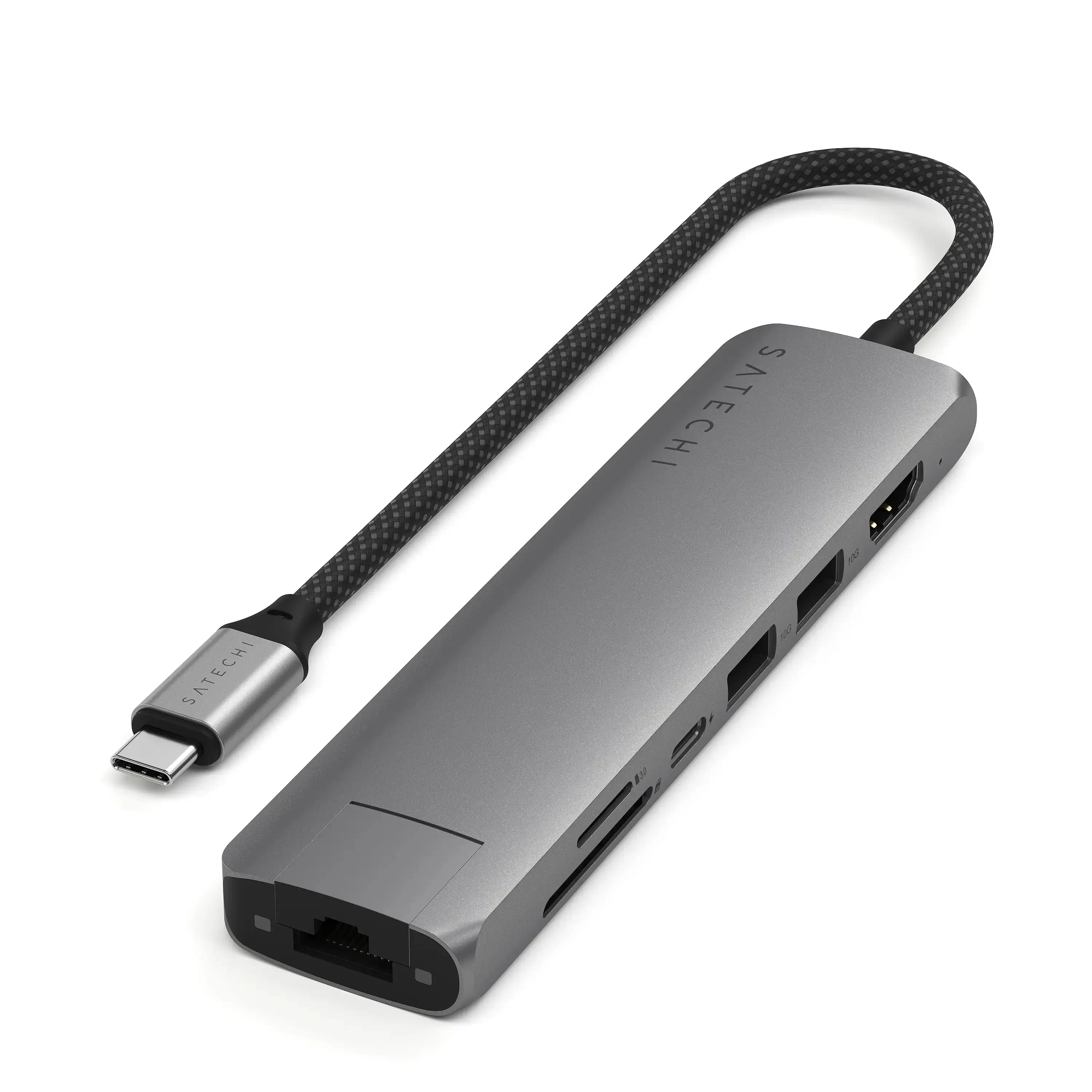 Satechi 7 in 1 USB C Hub Multiport Adapter with Ethernet, HDMI 4K@60Hz, 100W PD Charging, 2X USB-A Data Ports, Micro/SD Card Readers for MacBook Air/Pro/Neo, iPad Air/Pro, Windows