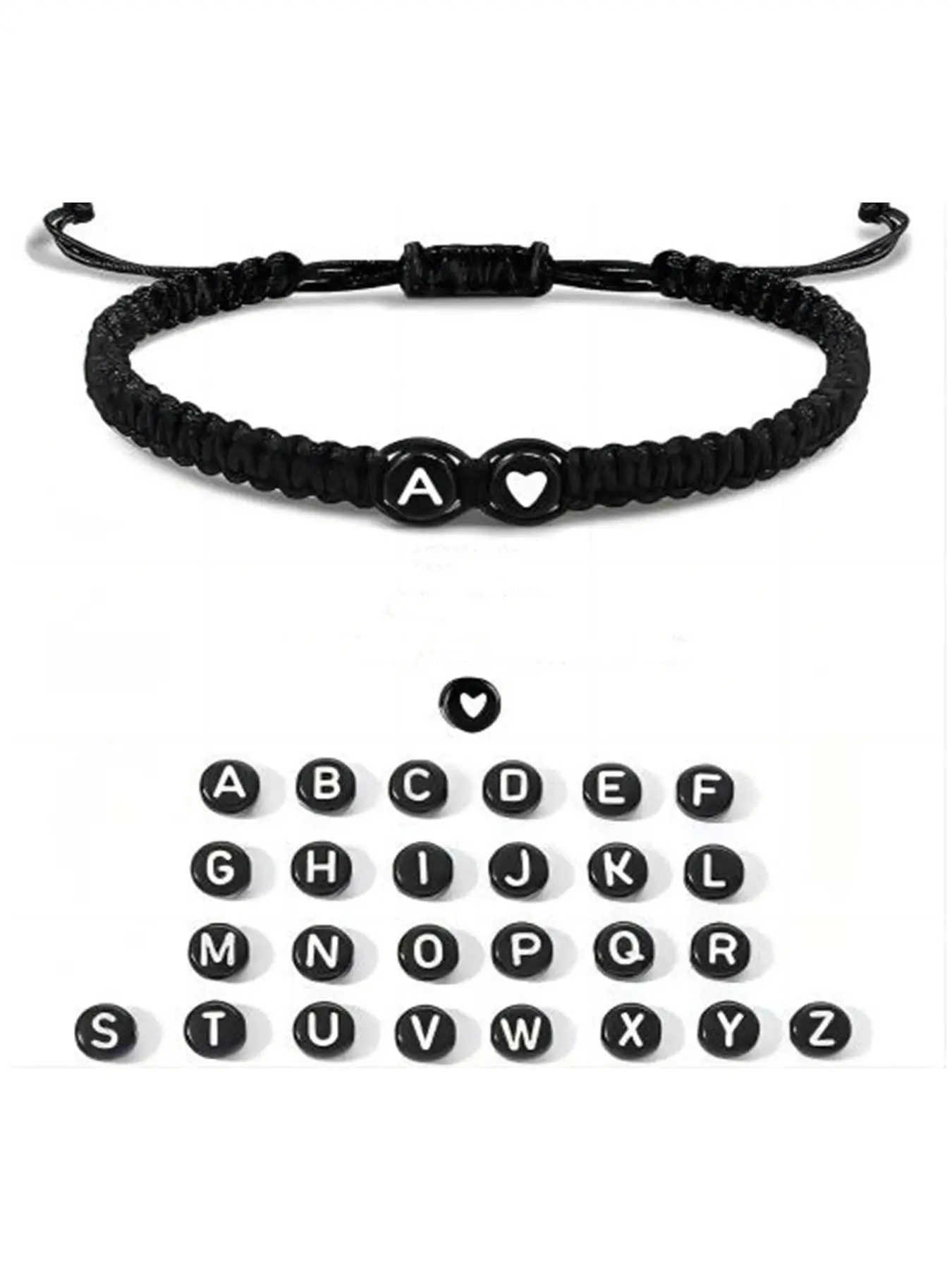 Letter Design Braided Bracelet, Simple Adjustable Hand Jewelry for Women & Men, Casual Cool Female Accessories, Trendy Matching Bracelet Valentine's D