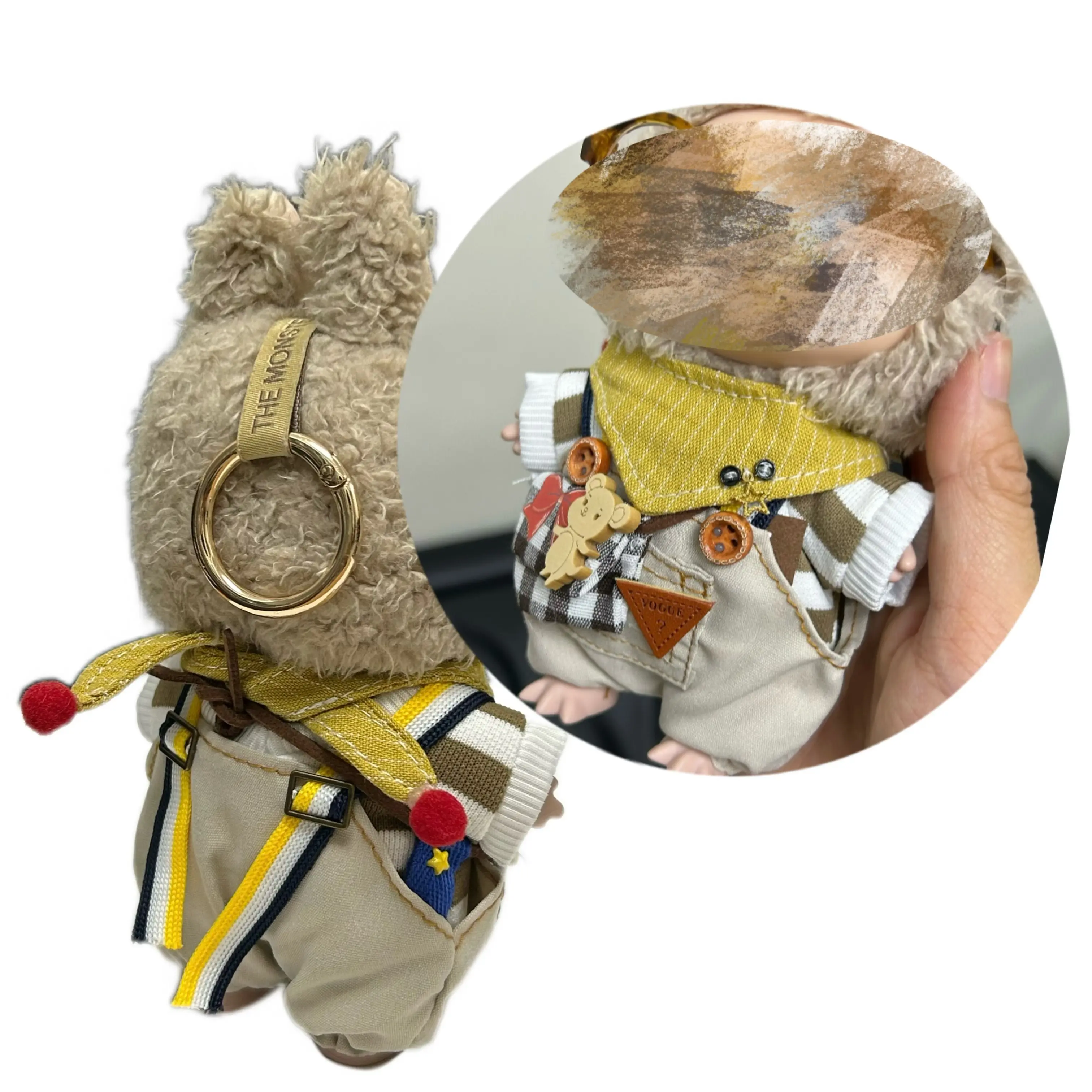 Miniature Doll Clothes – Cute Hat & Overalls for 17cm Collectible Toys
