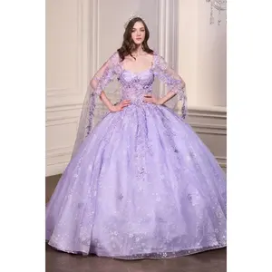 Cinderella Divine -15719 Strapless Laced Floral Quinceanera Ball Gown