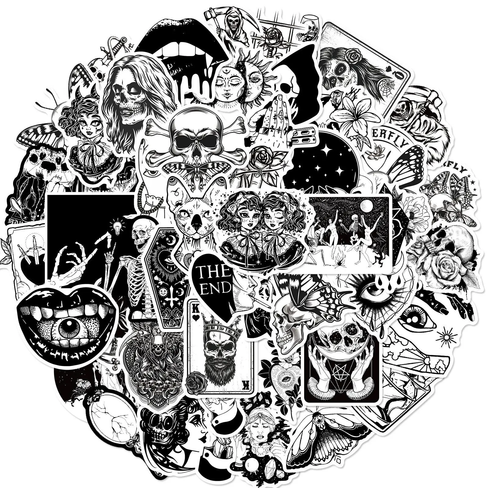 Gothic Series Graffiti Anime Naughty Stickers, 100pcs/set Waterproof Decorative Stickers, DIY Craft Creative Toys Home Decor Stickers, Sticker Packs, Art Stickers, Decal Sticker, Cool Stickers