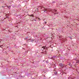 Dazzling Diva Pink Glitter with Hexagonal Flakes Holographic Finish 2 oz Vibrant Colors for Enhanced Look