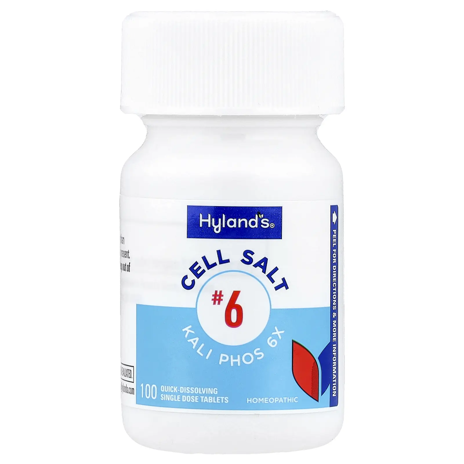 Hyland's Naturals Cell Salt #6, Kali Phos 6X, 100 Quick-Dissolving Single Tablet | HSA/FSA Eligible