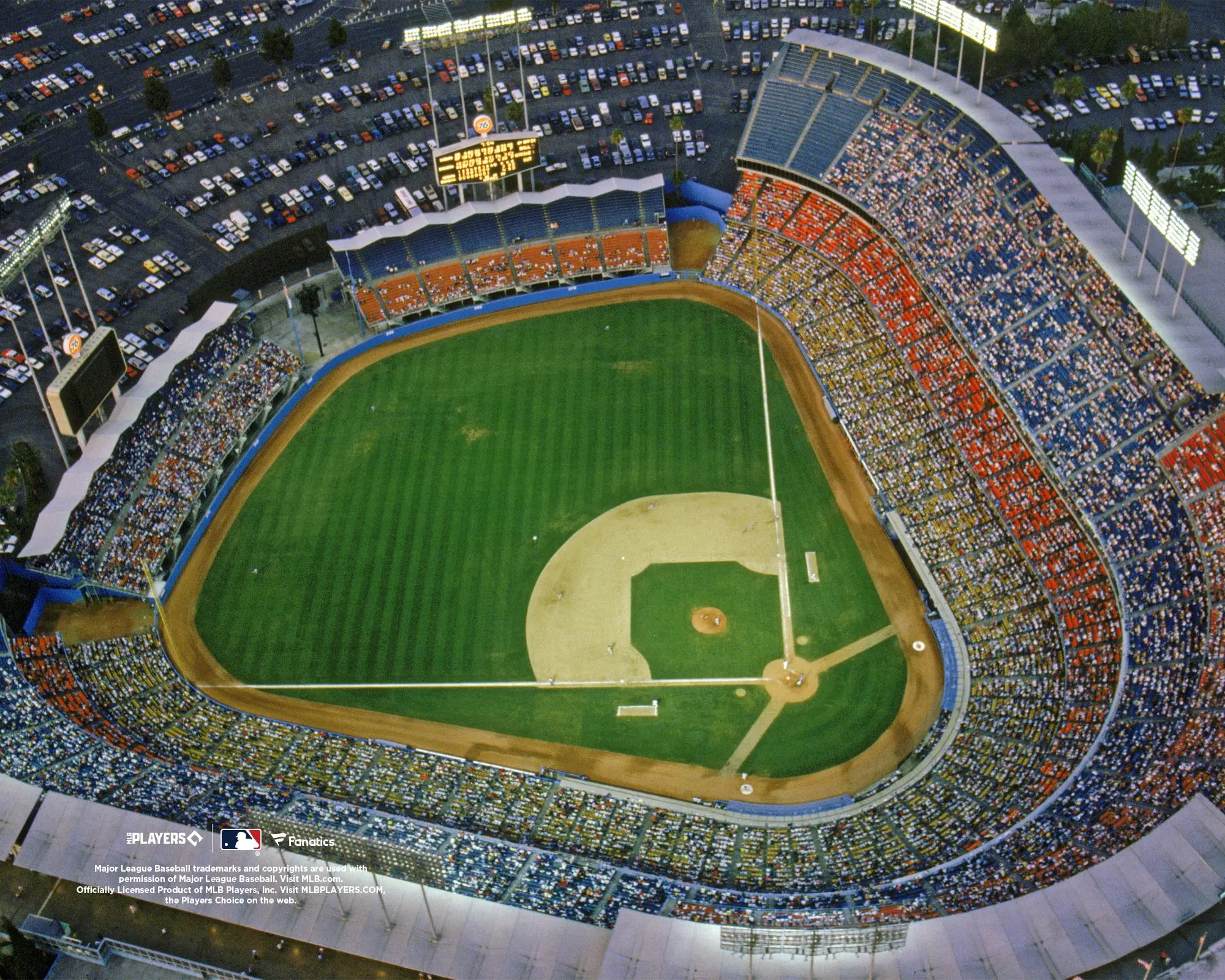 Dodger Stadium Los Angeles Unsigned Aerial View Photograph - MLB Memorabilia