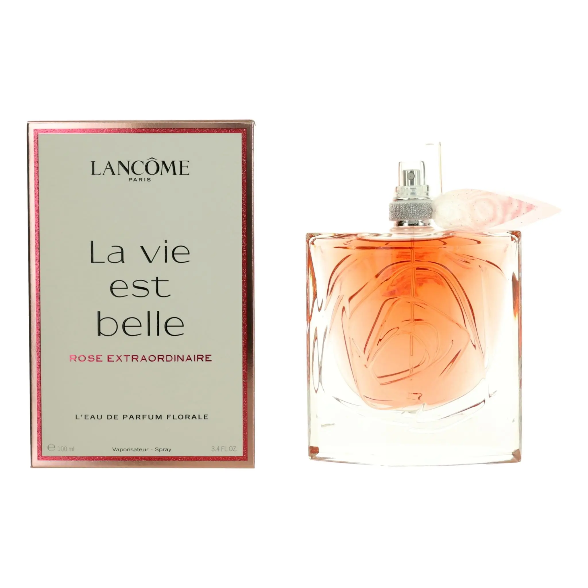 Lancôme La Vie Est Belle Rose Extraordinaire Women's Fragrance, Rose Floral EDP Spray with Musk, 3.4 fl oz, Full-Size Spray
