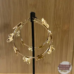 Eight Large  Gold Butterfly Fashion Earrings