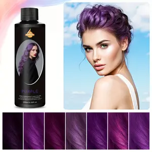Purple Semi-Permanent Hair Dye, Vegan Cruelty-Free Hair Color, 9.06 Oz 268 Ml Mocha Hair Dye, Rich Long-Lasting Color, Cream, Haircare