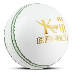 White Hardball Leather Cricket Ball – Hand-Stitched 4-Piece, 156g, 35-Over Match Ball
