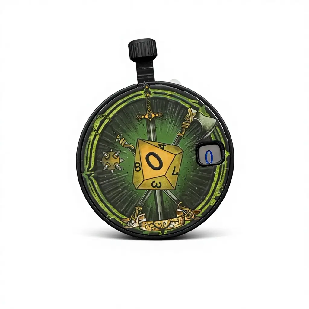 SURPASS Meticulously CNC-Machined Stainless Steel Mechanical Pocket Watch Dice Spinner - Unisex Aluminum Alloy EDC Fidget Toy Pendant with Built-In Loop, D&D Role Playing D10 Polyhedral Dice Gift