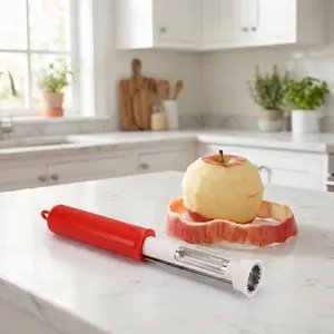 2-in-1 Multifunctional Fruit Corer & Peeler, Stainless Steel Telescoping Apple Core Remover Tool for Apples, Pears and Other Fruits
