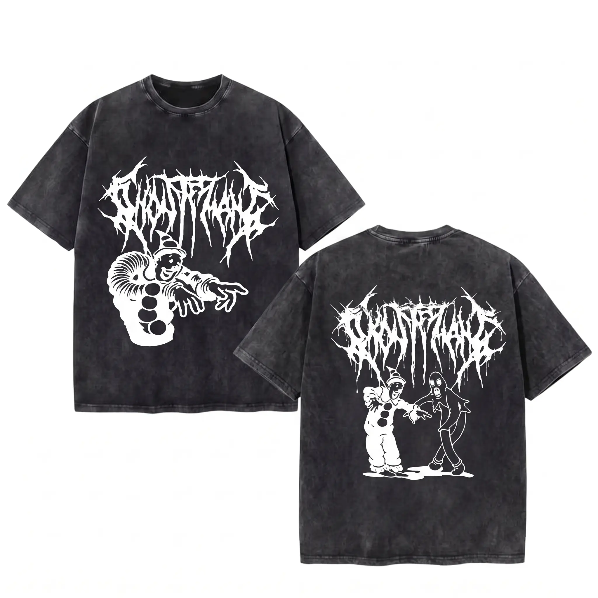 Vintage Washed Graphic Tee Scorpion Skull Dark Metal Distressed Short Sleeve T-Shirt Unisex Streetwear Sweatshirt Menswear