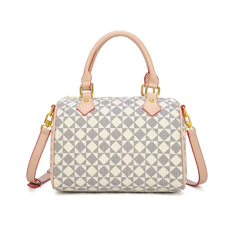 Geometric Pattern Boston Bag for Women, Minimalist Top Handle Handbag, Casual Crossbody Pillow-Style Everyday Bag for Commuters, Casual Crossbody Bags