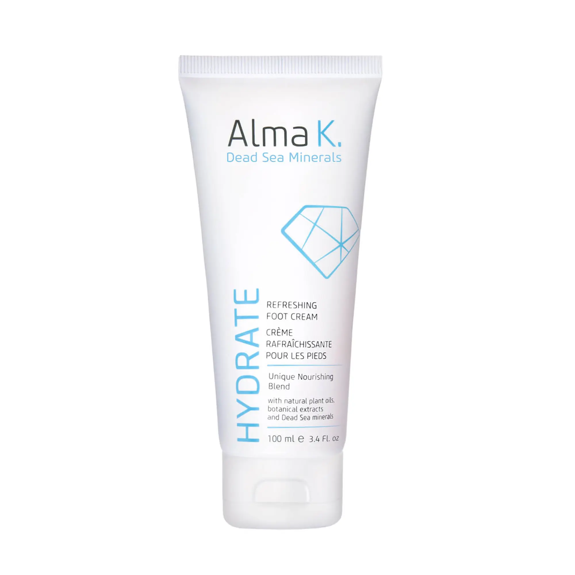 Alma K Refreshing Foot Cream - Rapidly Absorbed Blend with Shea Butter, Peppermint Oil - Foot Cream for Dry Feet - Relaxes Tired, Rough Feet - 3.4 oz