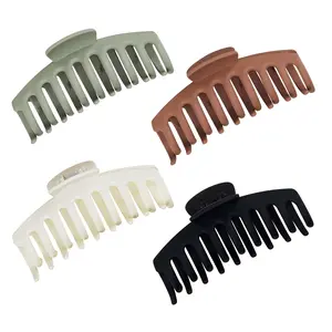 Trademark Neutral Claw Clips for Hair Styling - 4 Pack Lightweight & Easy to Use Hair Accessories for All Hair Lengths and Types