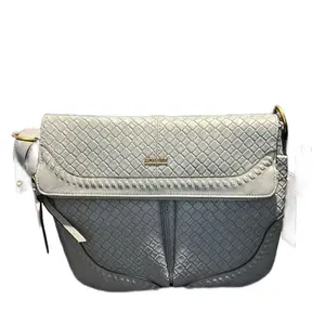 Rosetti Quilted Crossbody Bag - Stylish Gray & Black Design with Zipper Closure for Everyday Use