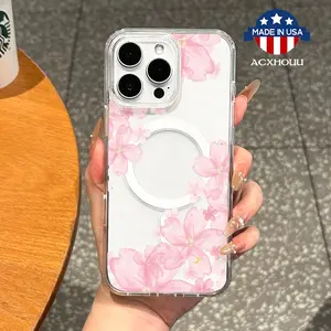 Girly Magnetic Case for iPhone11/12/13/14/15/16/promax, Romantic Flower Bloom MagSafe Ready, Slim Fit, Drop-Proof | Perfect for Soft Girl Aesthetic