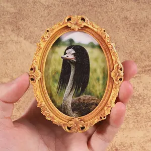 1PC Fun Animal Fridge Magnet, Oval Picture Frame Refrigerator Magnet, Perfect Home Decor Gift for Living Room, Study, Bedroom