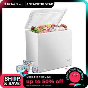 Antarctic Star 7.0 Cu.ft Chest Freezer 6.8℉to -4℉with Removable Basket Free Standing Top open Door Compact Freezer with Adjustable 7 Temperature Defrost Water Drain/Power Saving UL Certified