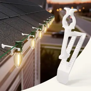 All In One Christmas Light Clip, Universal Gutter and Shingle Clip for C7, C9 and Mini Lights, 100 Pack