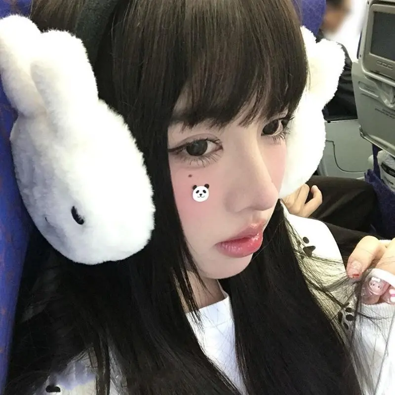 Miffy Cartoon Soft Plush Earmuffs - 1 Pair Pack Cute Characters Earmuffs for Couples (3+ Years), Winter Anti-Freeze Warm Earmuffs for Cycling, Home Supplies Gift, Keep Warm