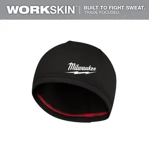WORKSKIN Low-Profile Beanie Cap - Black, 100% Polyester, Unisex