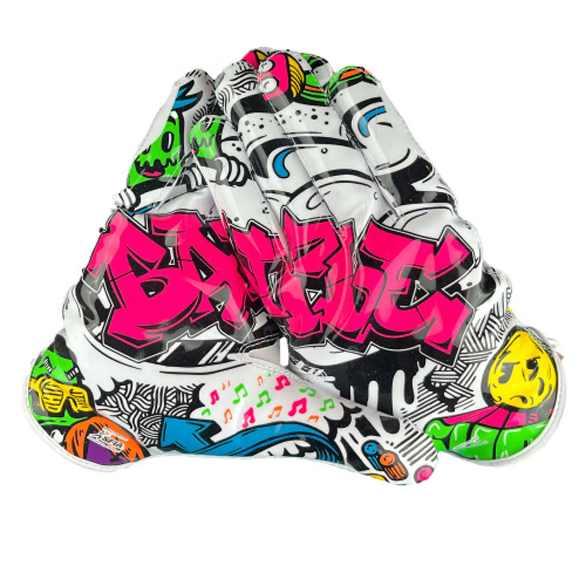 Battle Sports Adults' Graffiti Doom Speed Receiver Football Gloves, Padded Grip, SFIA Certified, Meets SFIA Standards, Sporty American Football Receiving Gloves, Gloves For Football
