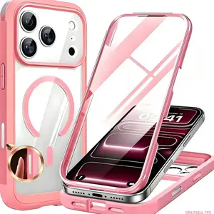 360° Rugged Durable Transparent Case for iPhone 17 Pro Max 16 15 Plus 14 13 12  Magsafe Wireless Military Shockproof Cover with HD Screen Protector TPU Clean Phone Bumper