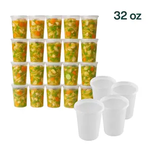 ProTakeOut, [32 oz] Heavy-Duty PP Deli Containers with Lids – 50 Sets| Microwave & Freezer Safe | Durable, Leak-Resistant & Reusable | Ideal for Food Storage, Meal Prep, Restaurants & Catering