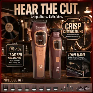 SUPRENT Professional Barber Clippers - Intelligent 8700RPM - 11000RPM Vector Motor Hair Cutting kit, Zero-Gapped Hair Clipper & Trimmer Kit summerwins
